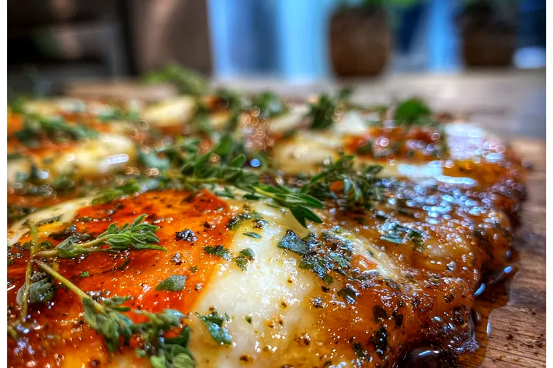 Chef cooking Margherita Pizza in the oven