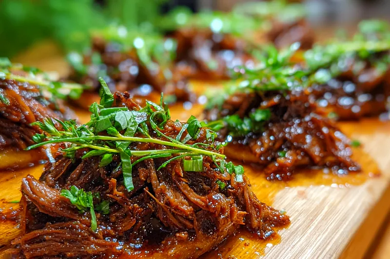 Fresh ingredients for Slow-Cooked BBQ Pulled Beef